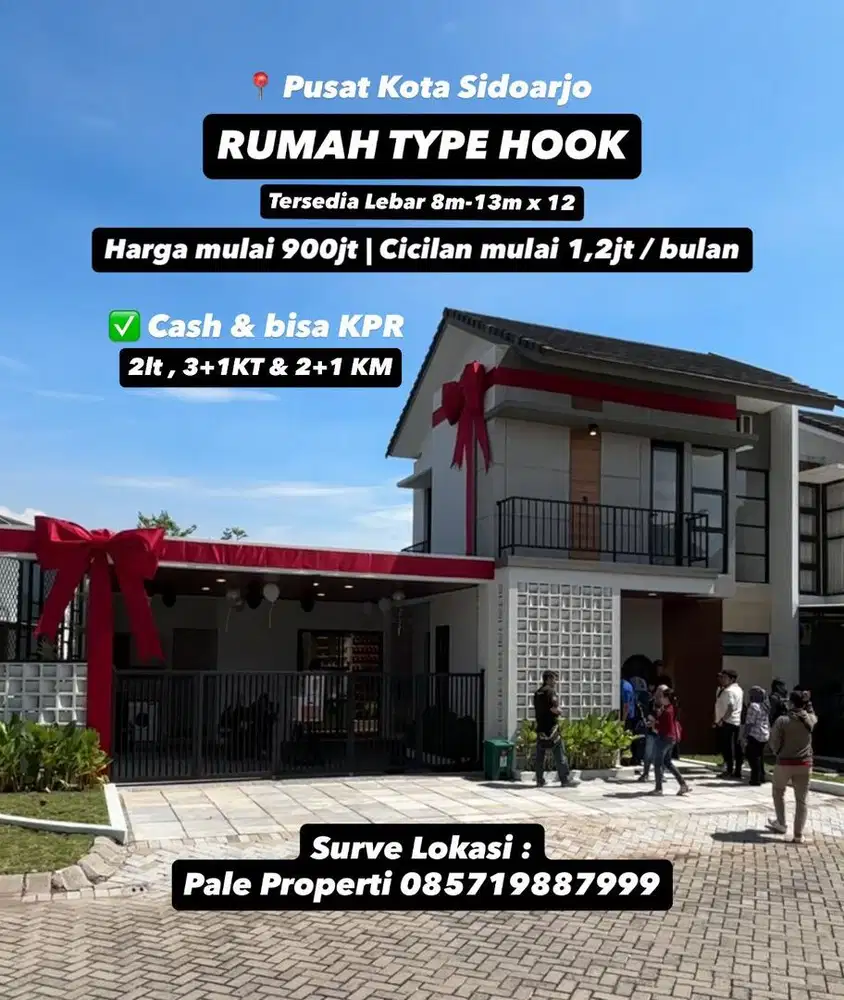 RUMAH HOOK UNDER 1M di pusat kota SIDOARJO!