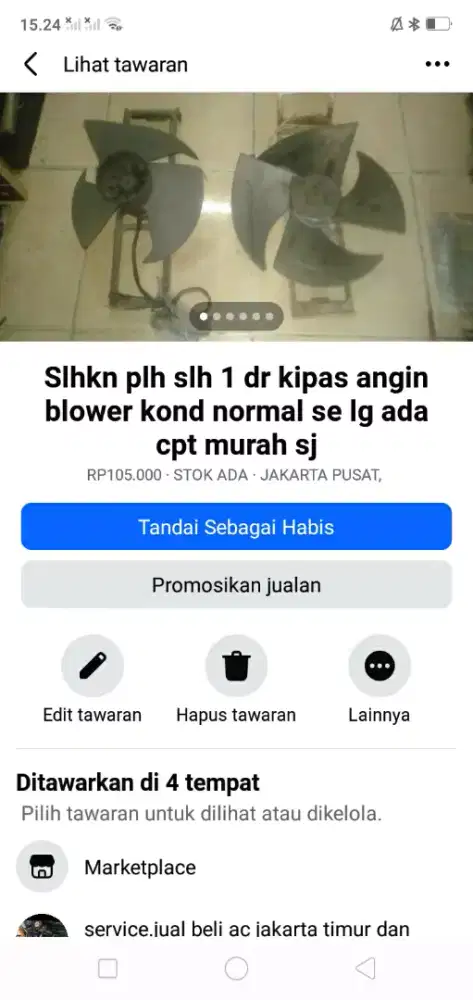 Slhkn plh slh 1 dr kipas blower berkualitas kond normal hrg murah sj