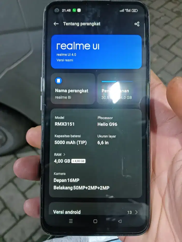 Realme 8i ram 4+4 Rom 64 4G dual sim ghelio96