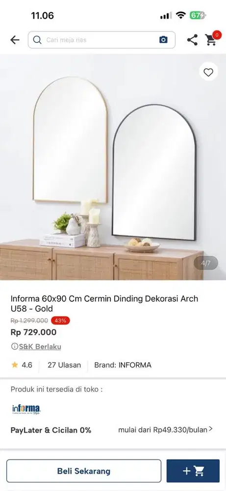 Cermin dinding merk informa