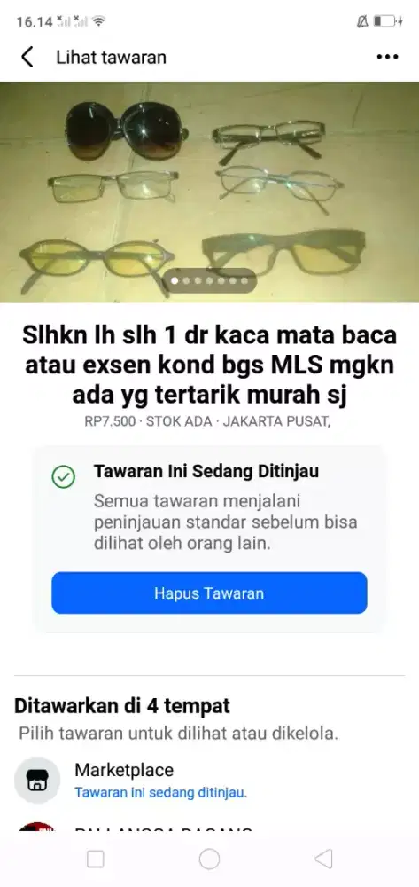 Slhkn plh slh 1 dr kaca mata berkualitas lawas kond spt baru murah sj