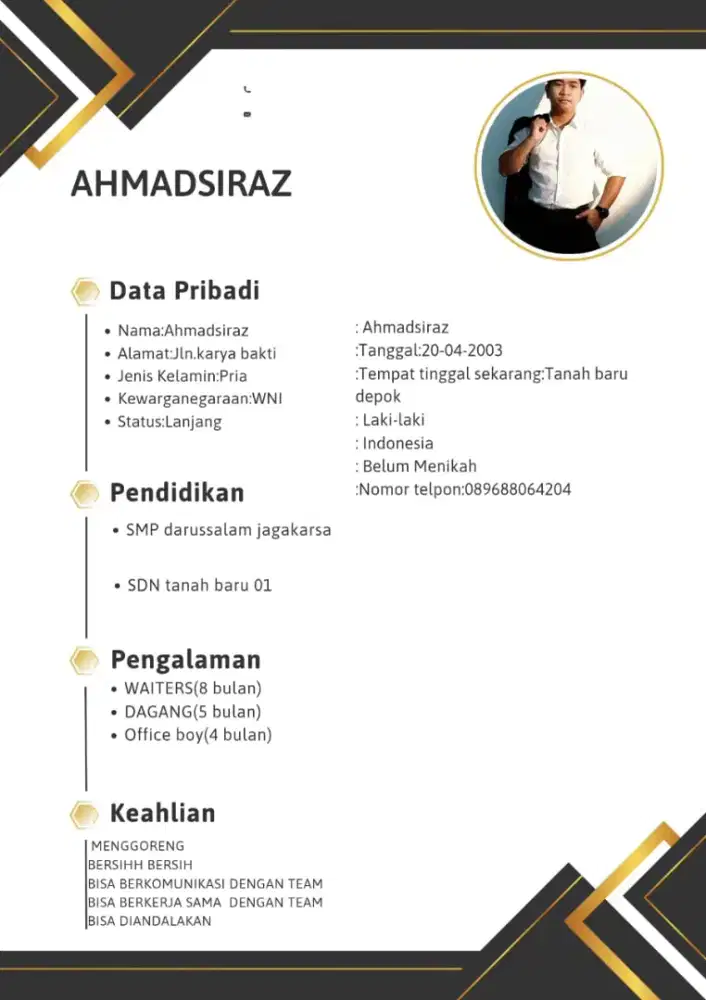 Saya ingin melamar pekerjaan sebagai apa aja