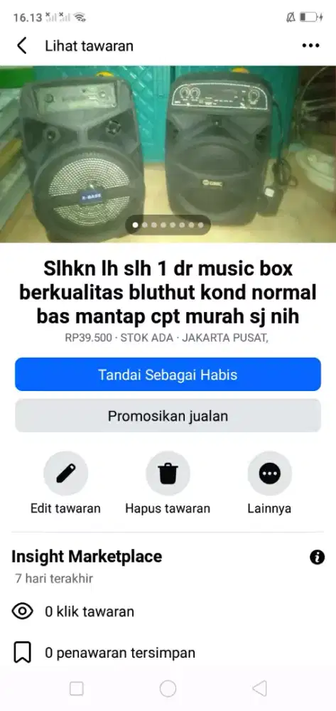 Slhkn plh slh 1 dr audio music box berkualitas kond normal murah sj