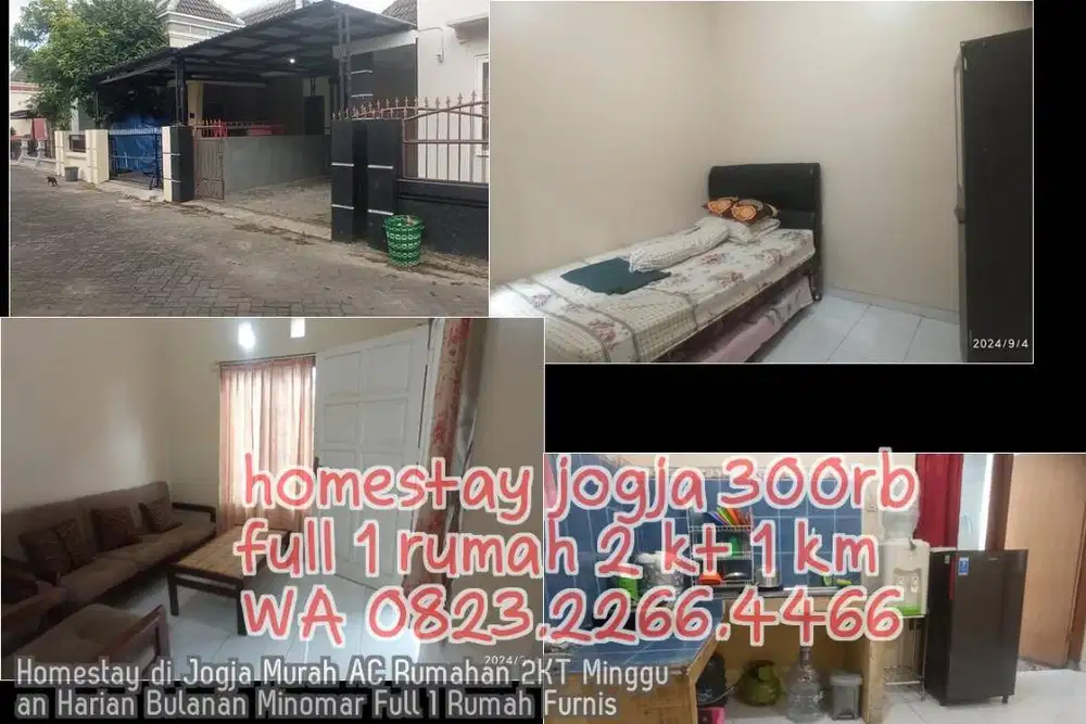 Homestay di Jogja Murah AC Rumahan 2KT Mingguan Harian Bulanan Minomar