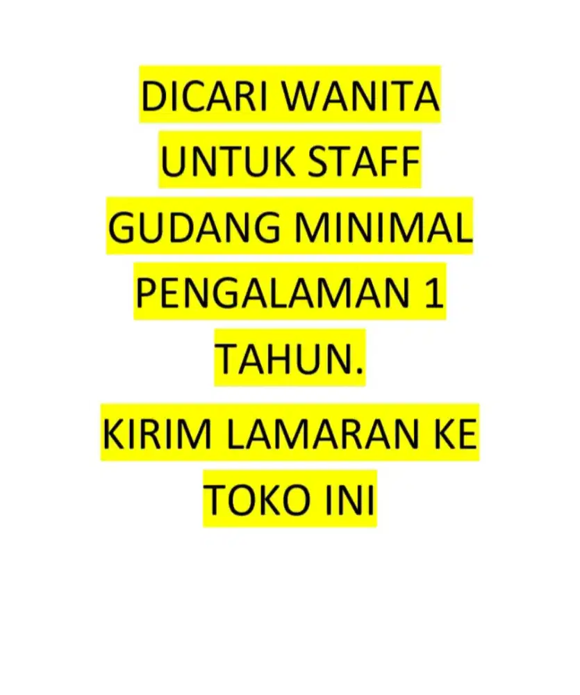 Lowongan staff gudang