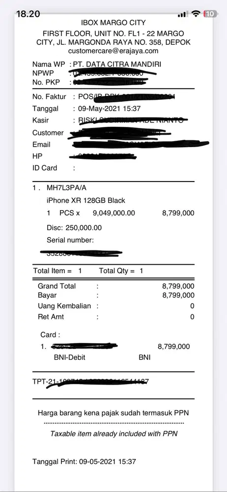 iPhone XR 128GB 128 GB Black Hitam Ex Original iBox | Face ID Normal