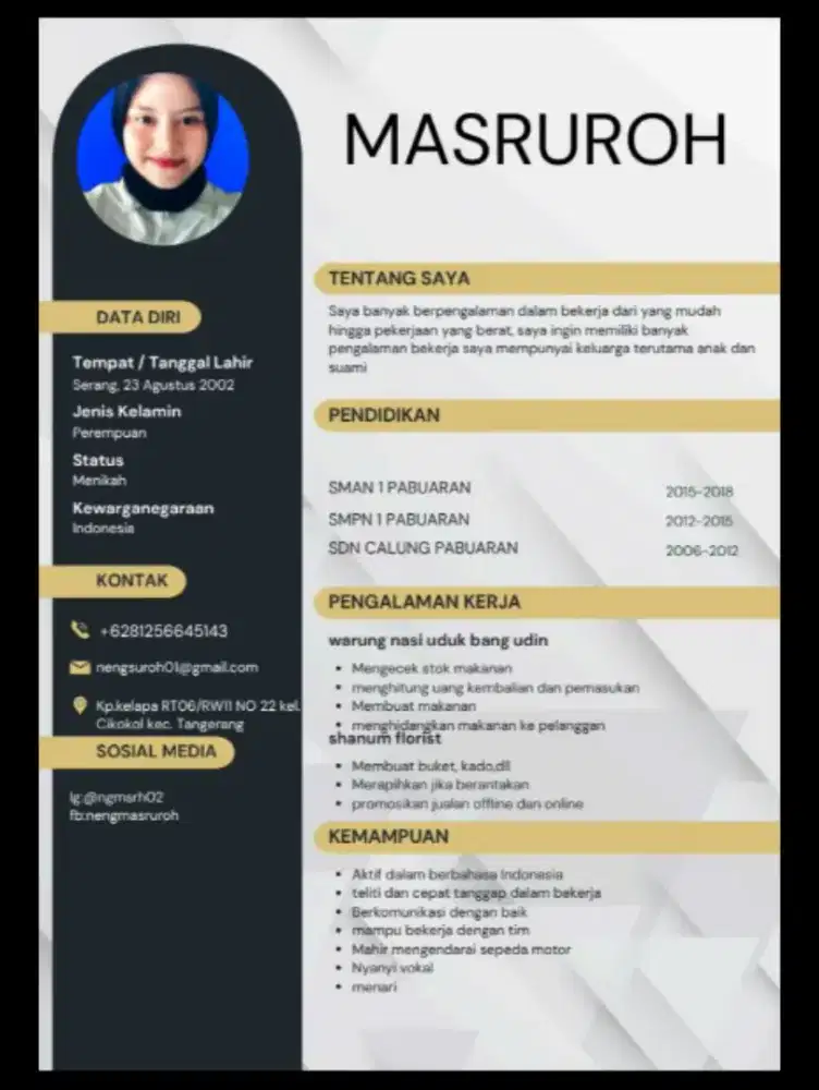 Saya sedang mencari pekerjaan sebagai kasir admin dll