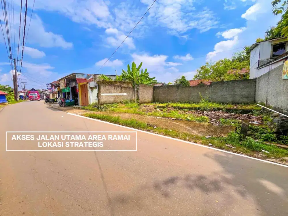 TANAH MURAH SUDAH PAGAR SEKELILING SUASANA ASRI DESA DI JALAN RAYA UTAMA PABUARAN CANDALI BOGOR