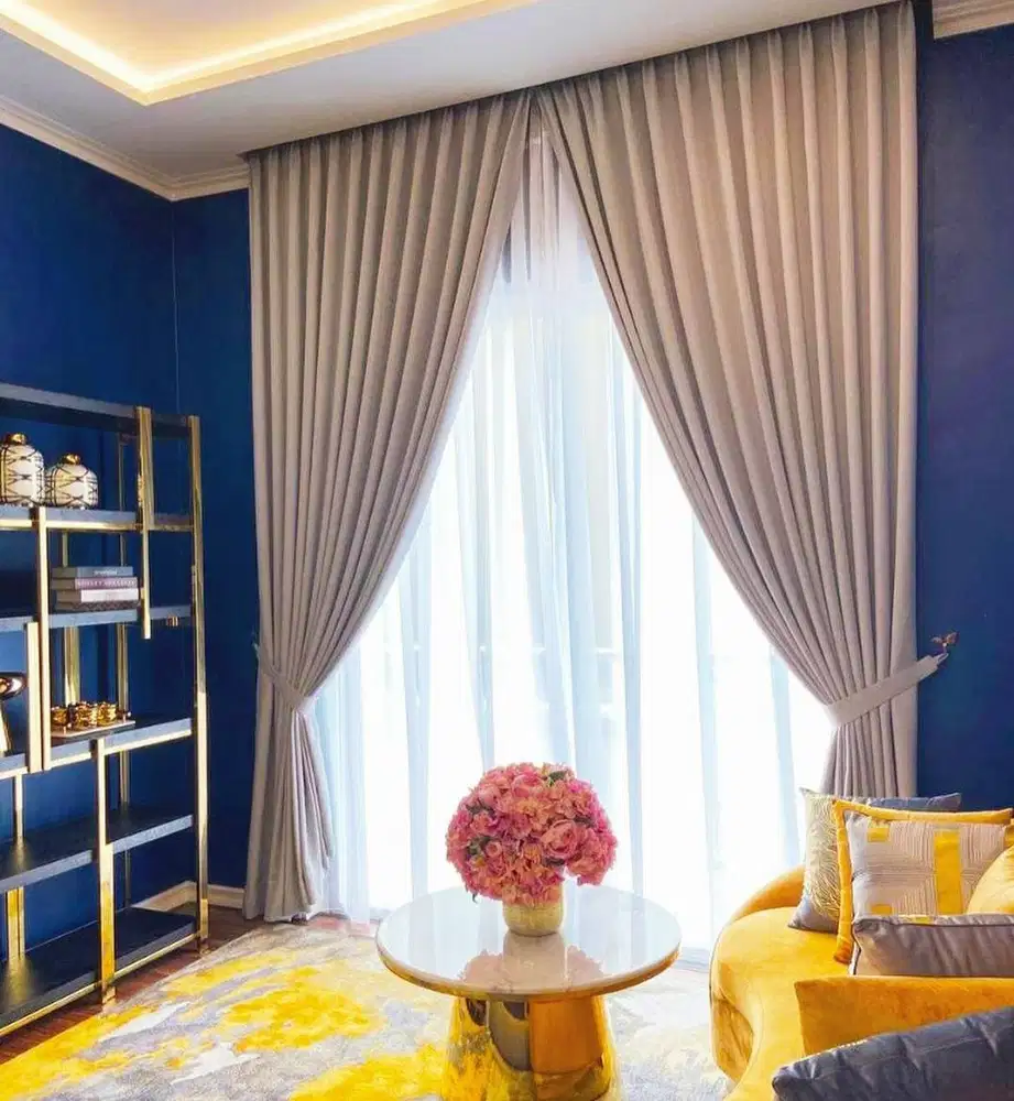 Pesan Gorden Blackout Pasang Sekat Klinik Hordeng Pintu Gordyn Vitrase