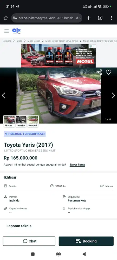 Toyota Yaris 2017 Bensin