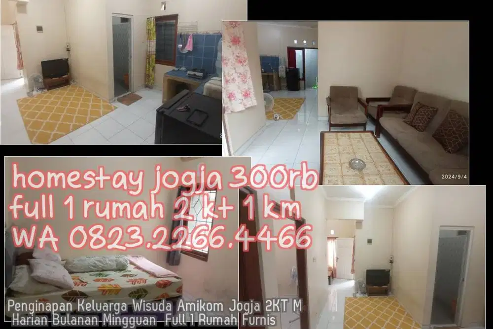 Penginapan Keluarga Wisuda Amikom Jogja 2KT M Harian Bulanan Mingguan