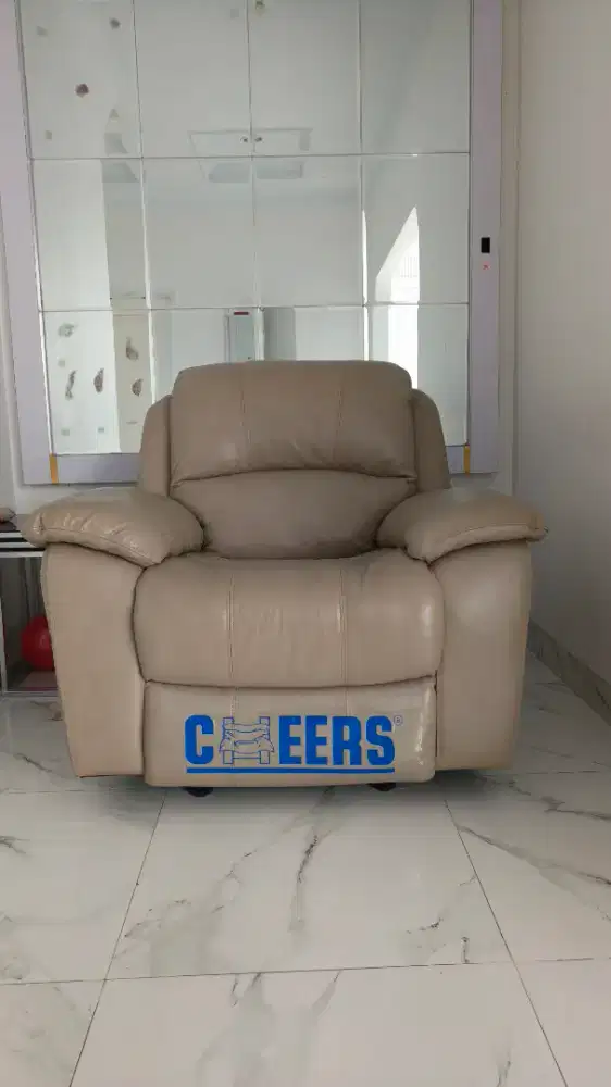 Cheers Maurice Sofa Recliner Kulit 1 Seater - Cokelat