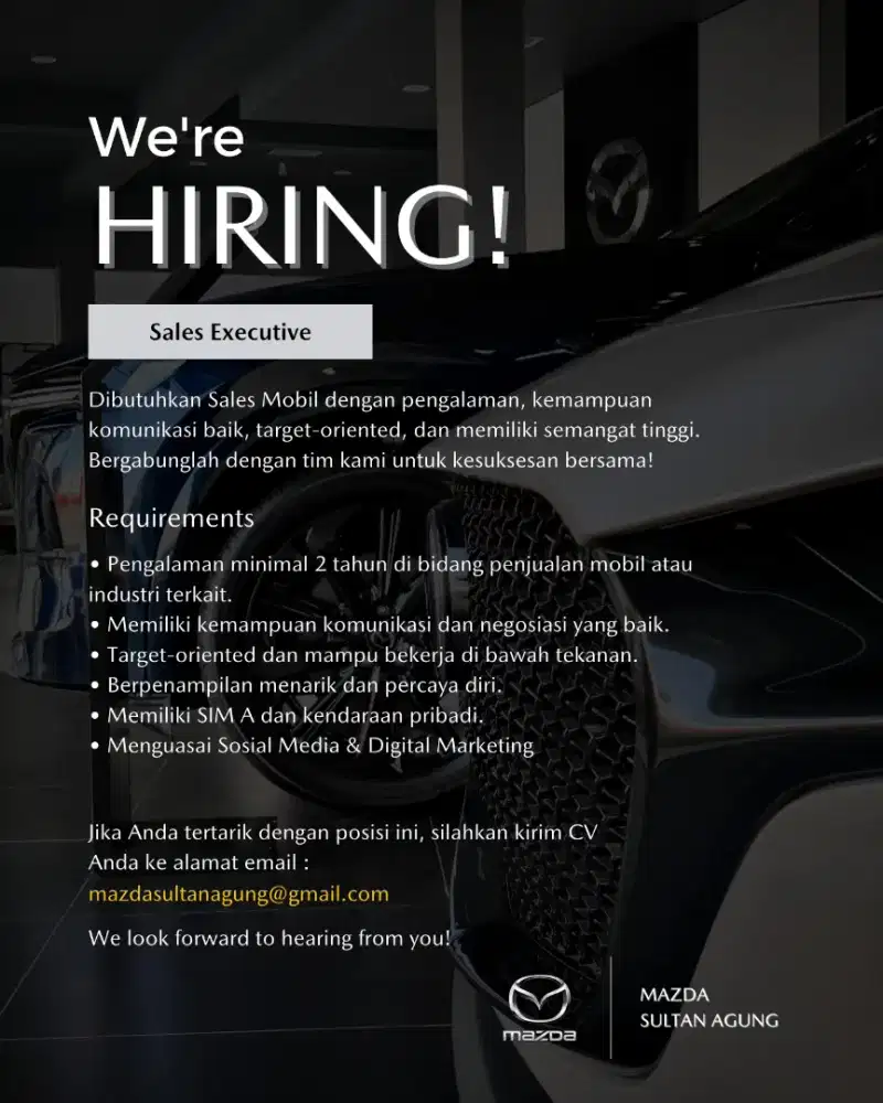 Lowongan Sales Mazda