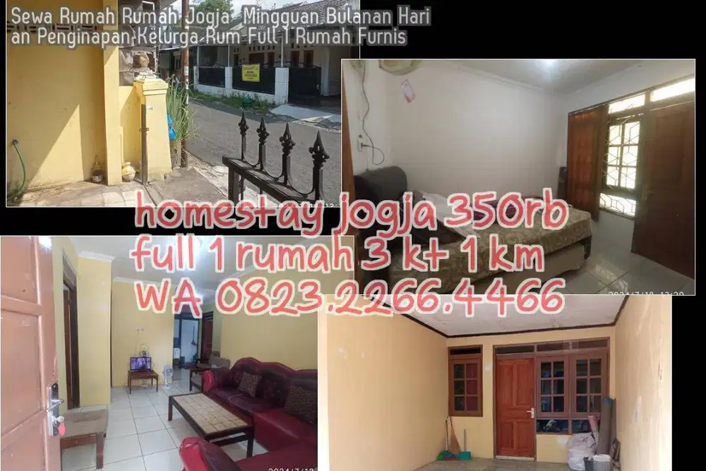 Sewa Rumah Rumah Jogja  Mingguan Bulanan Harian Penginapan Kelurga Rum