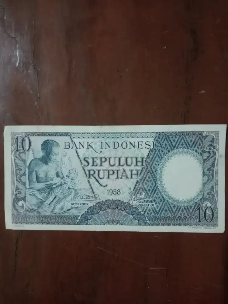 Uang Kertas Kuno Seri Pekerja Tangan Tahun 1958