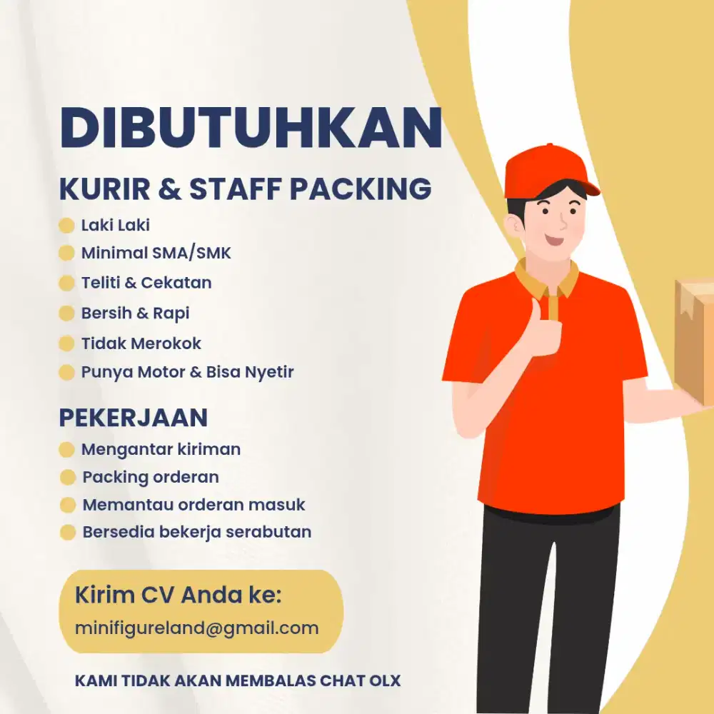 DICARI: KURIR DAN STAFF PACKING