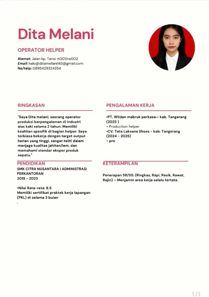 Cari Kerja: Operator/Helper