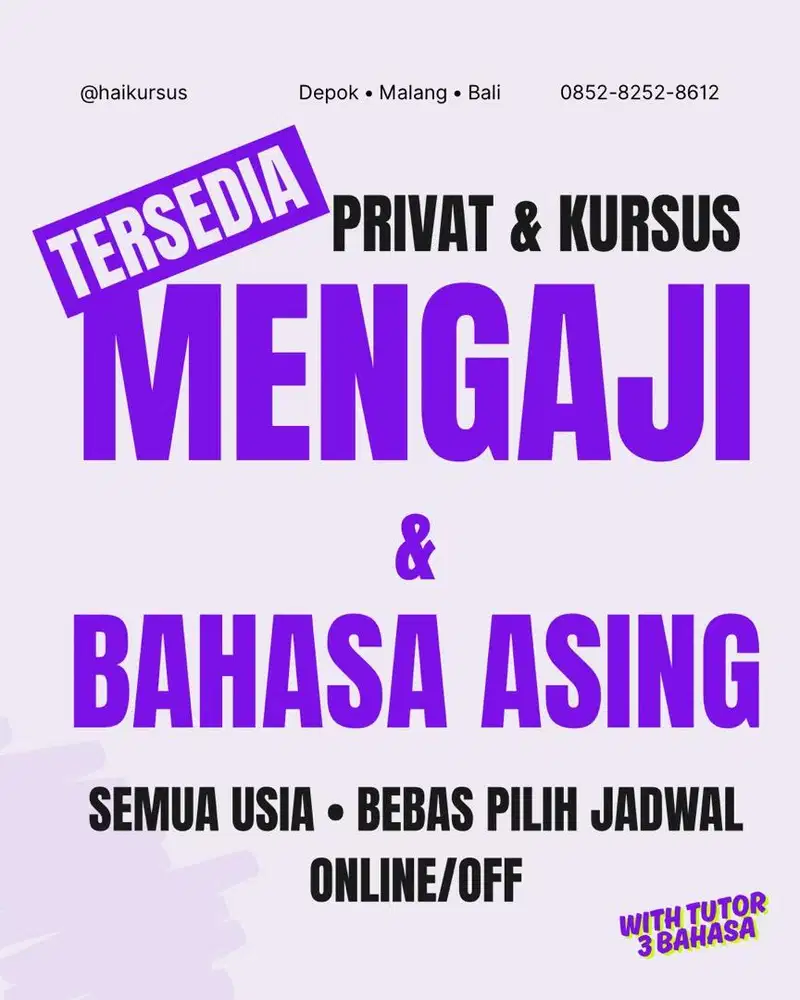 Kursus/Privat Mengaji & Bahasa Asing