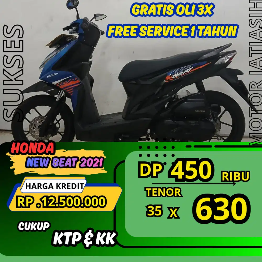PROMO DP TERMURAH HONDA NEW BEAT CBS 2021 DP 450 RIBU BISA CASH/KREDIT