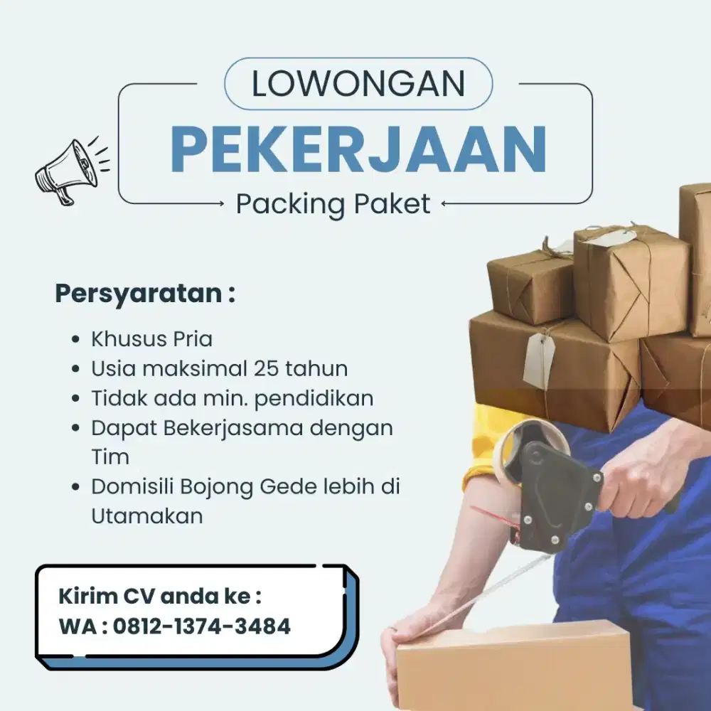 Dibutuhkan Segera Karyawan Packing