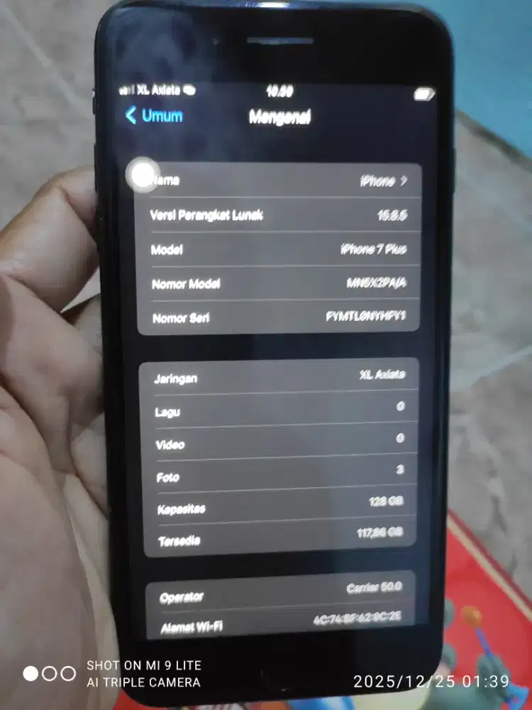 Iphone 7 plus ibox 128GB no minus pemakean wajar kel hp kabel data