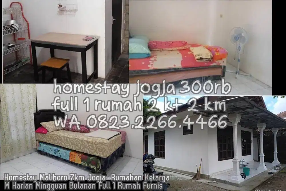 Homestay Maliboro 7km Jogja  Rumahan Kelarga M Harian Mingguan Bulanan