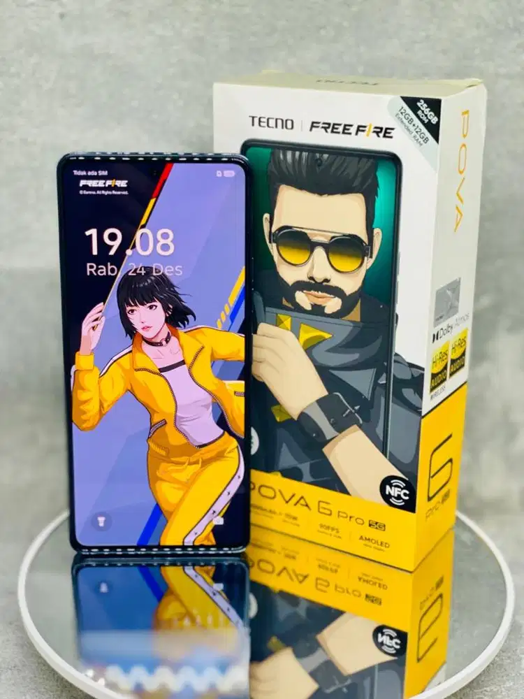 RAM 24 GB 12+12 256 GB TECNO POVA 6 PRO 5G AMOLED FULLSET ORI GARANSI