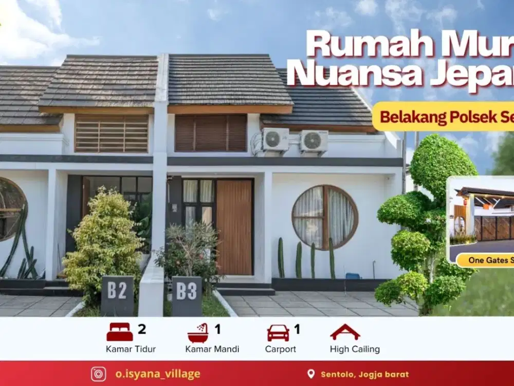 RUMAH MODERN JEPANG MURAH DI JOGJA BARAT DEKAT EXIT TOL