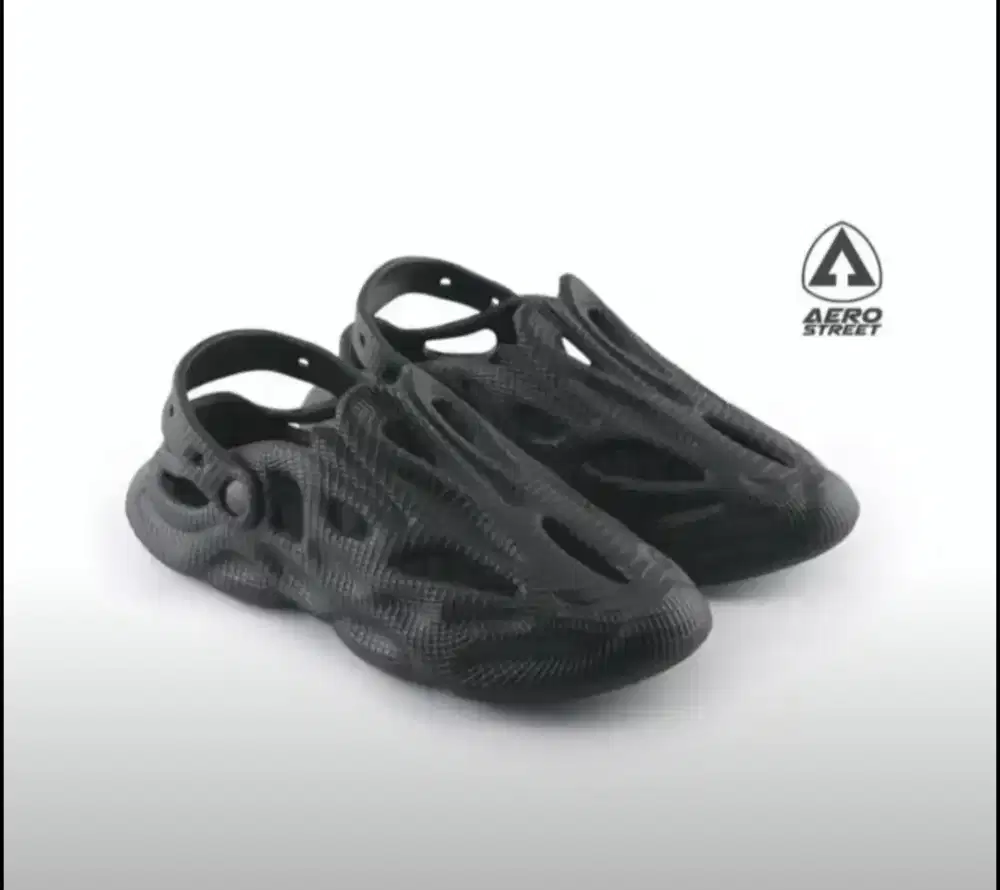 Aerostreet 43 Vhagar Hitam - Sandal Slop Slip On Pria Wanita Aero