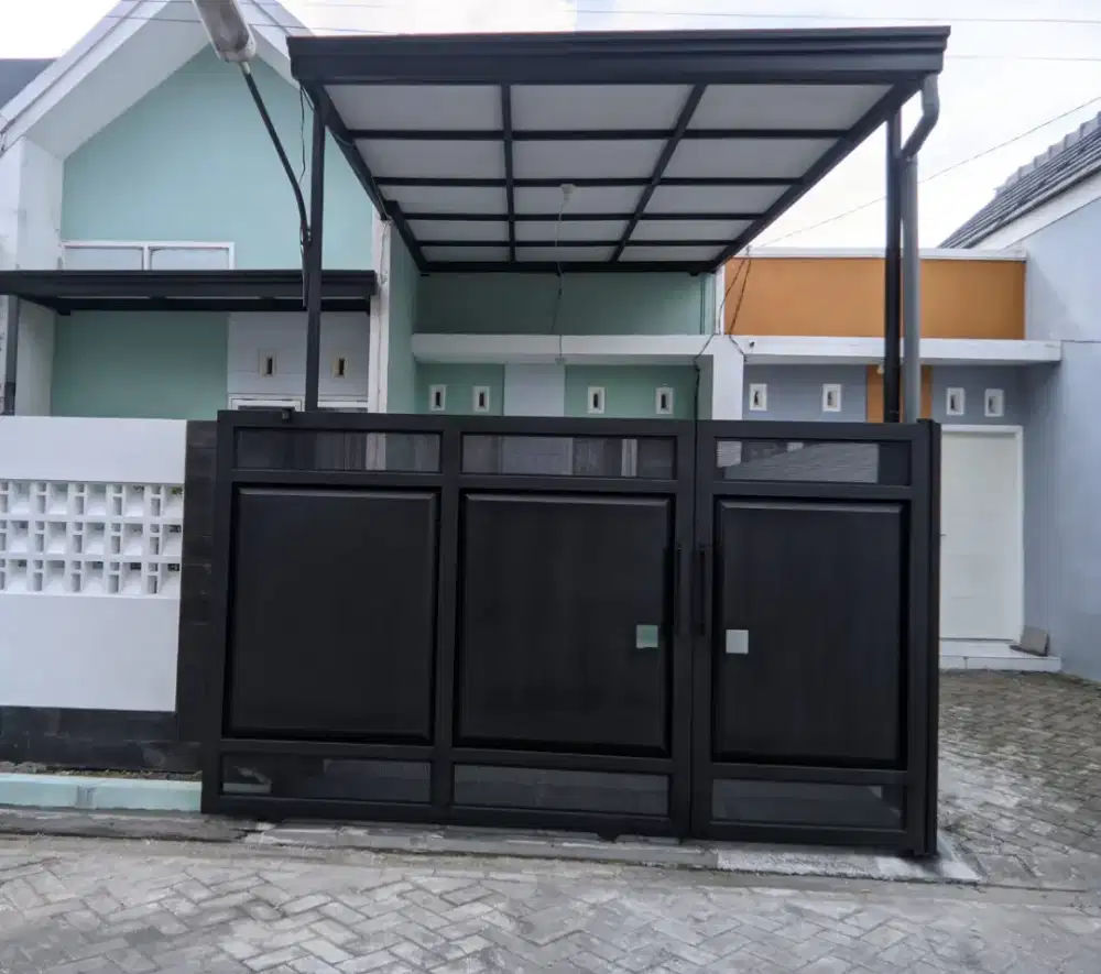 Pagar plat lubang kanopi spandek