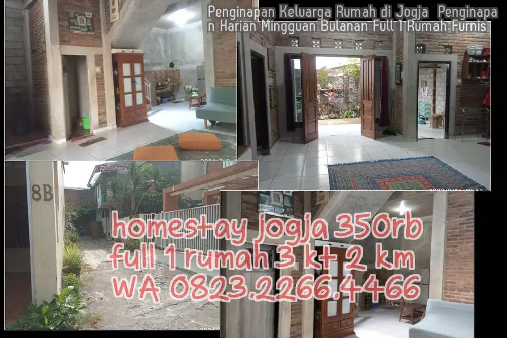 Penginapan Keluarga Rumah di Jogja  Penginapan Harian Mingguan Bulanan