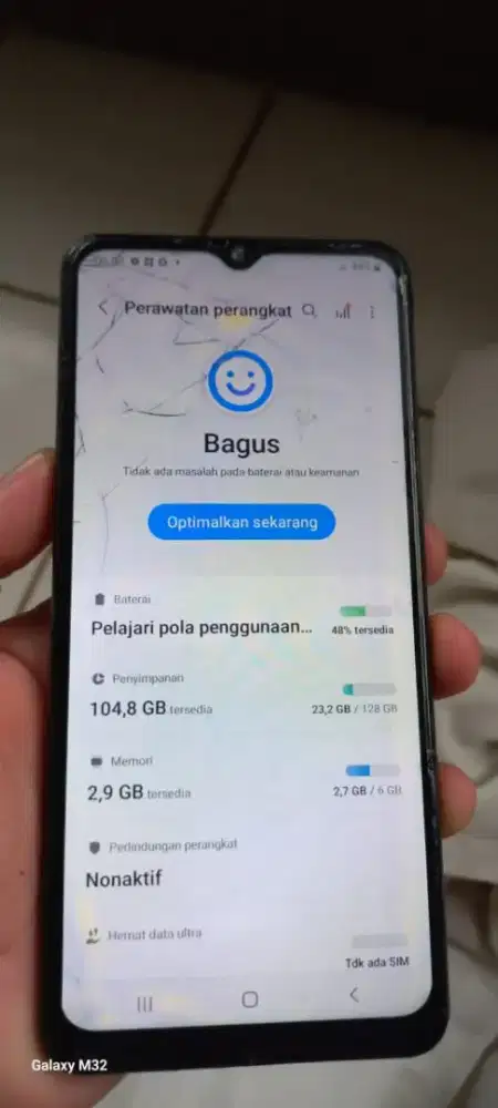 Samsung A12 resmi  6+6/128  mnus LCD retak normal smua