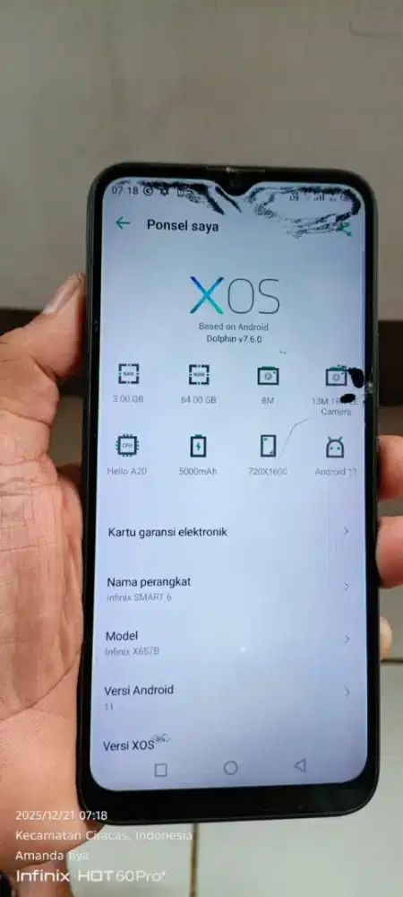 Infink SMRT 6    3/64  mnus retak sma noda HP msih orian