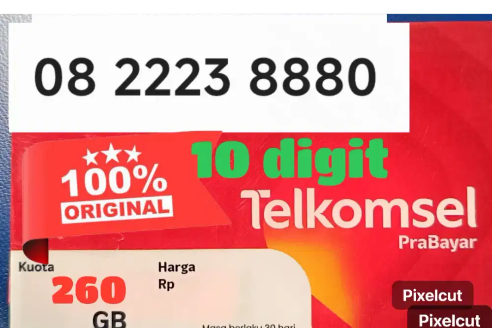 Nomor Cantik 10 digit Simpati Telkomsel
kouta 260 GB 1 Tahun