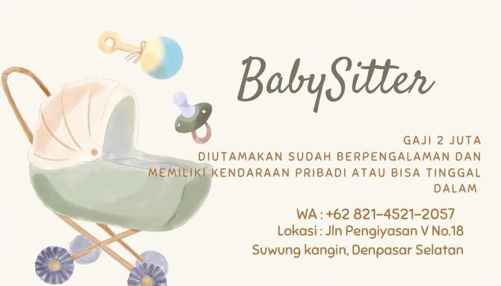 Baby Sitter anak usia 1 tahun
