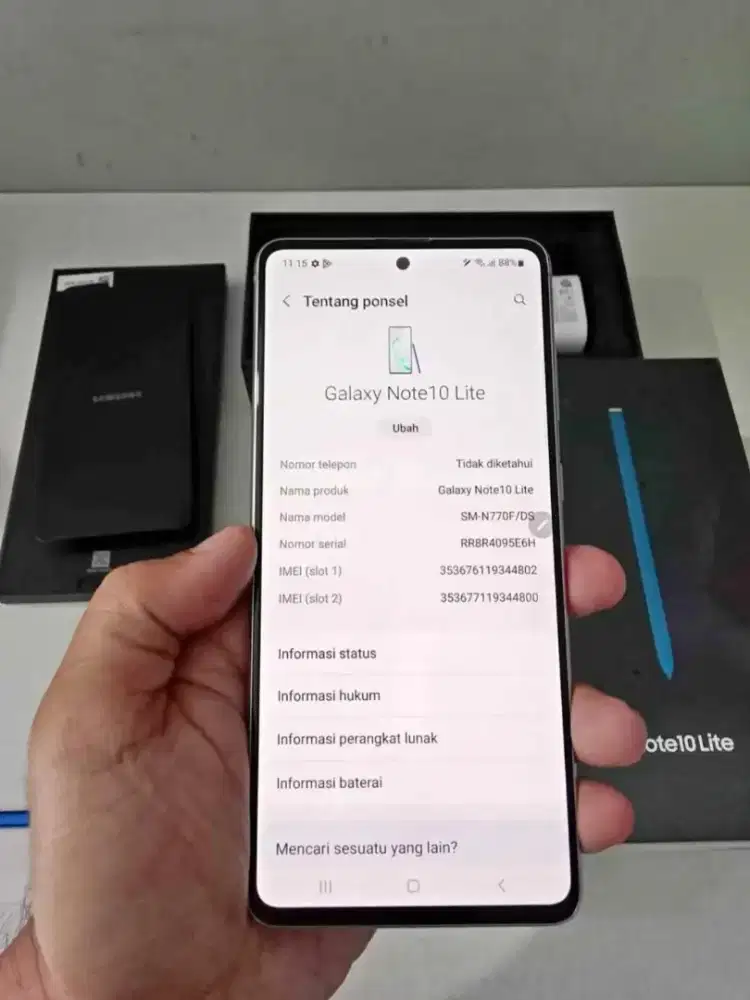 Samsung note 10 lite fullset mulus no minus bisa tt barter