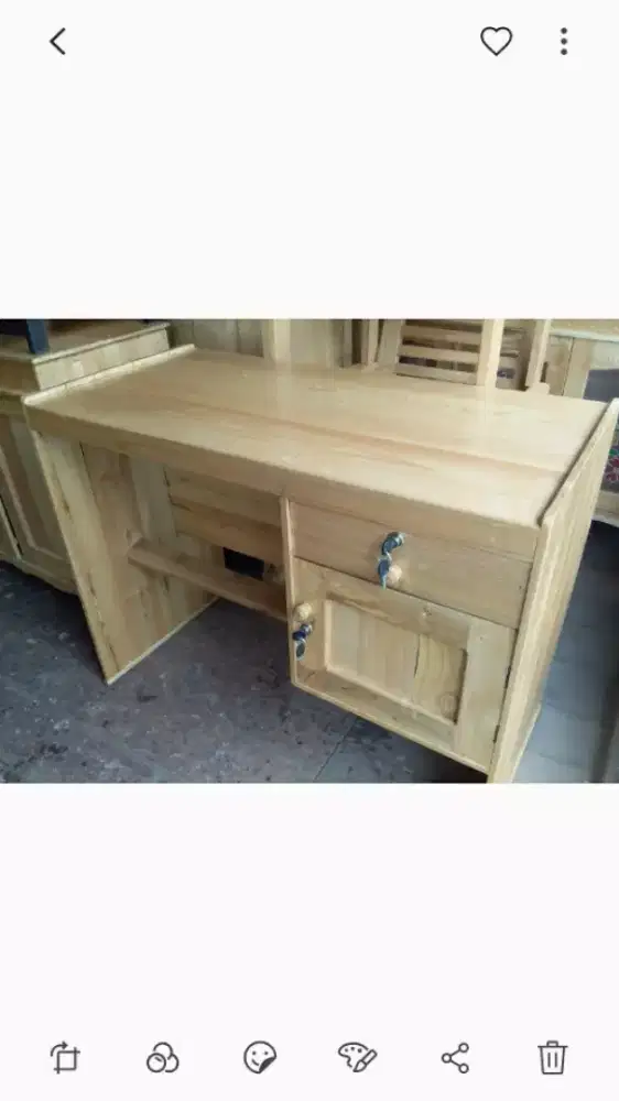 meja kerja kayu sungkai