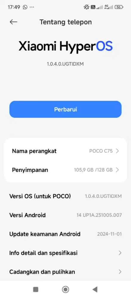 Hp poco c75 usia 3 bulan lengkap
