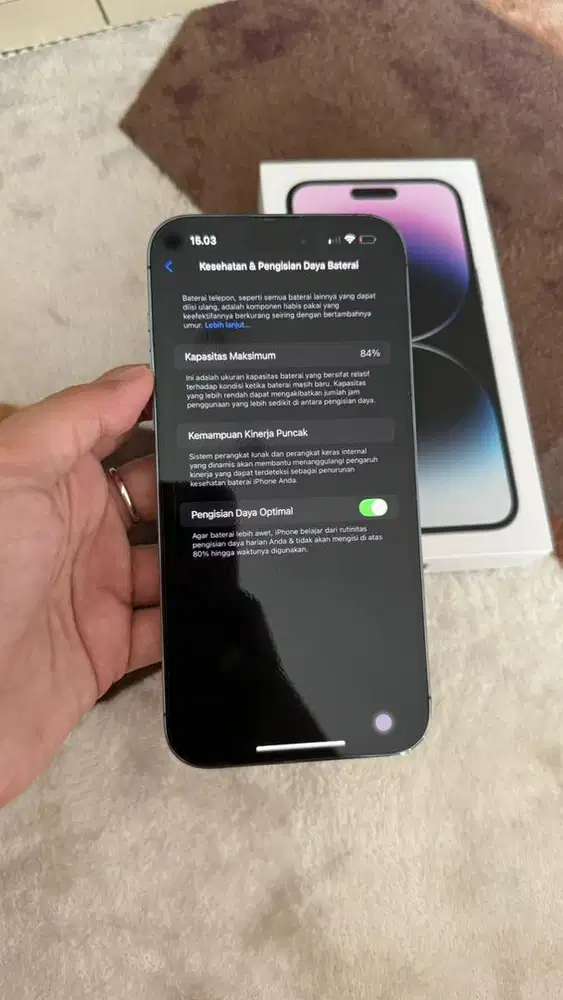 DIJUAL IPHONE 14 PROMAX PURPLE 128GB