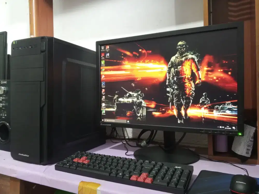 Pc gaming dan editing intel core i5 + vga amd + ram 8gb + monitor 22in
