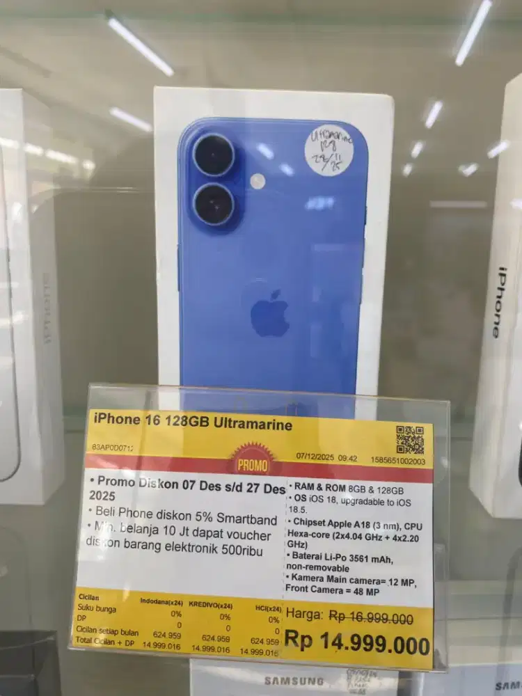 IPHONE 16 128GB GARANSI IBOX