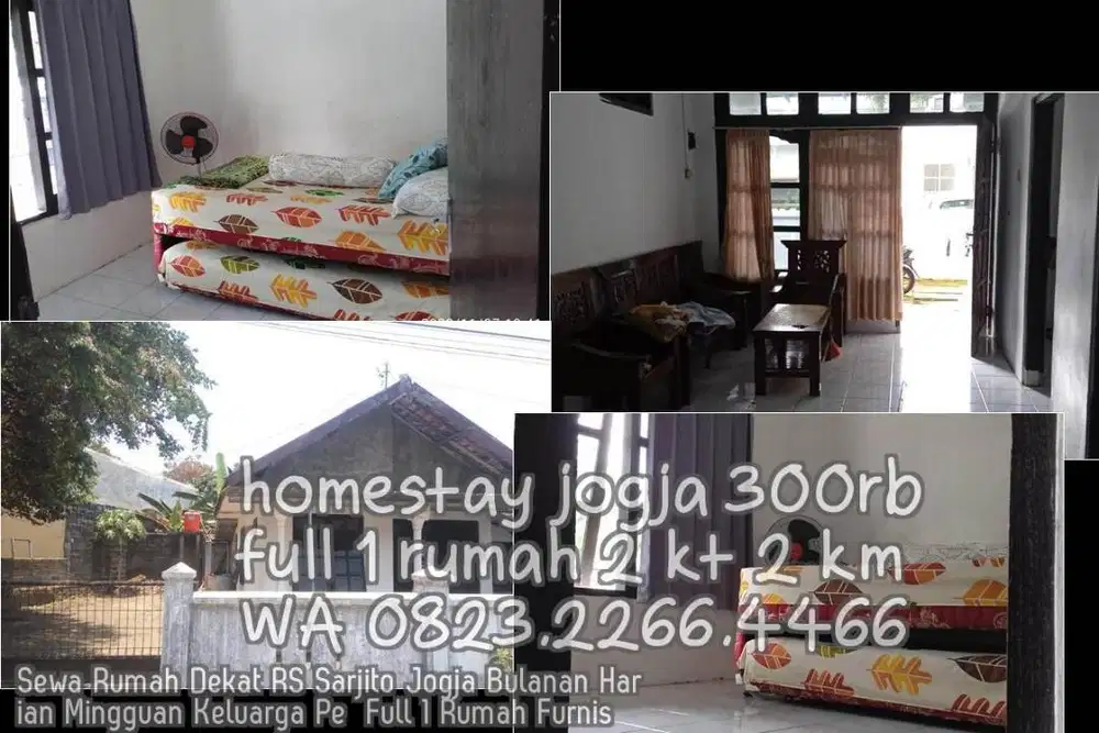 Sewa Rumah Dekat RS Sarjito Jogja Bulanan Harian Mingguan Keluarga Pe