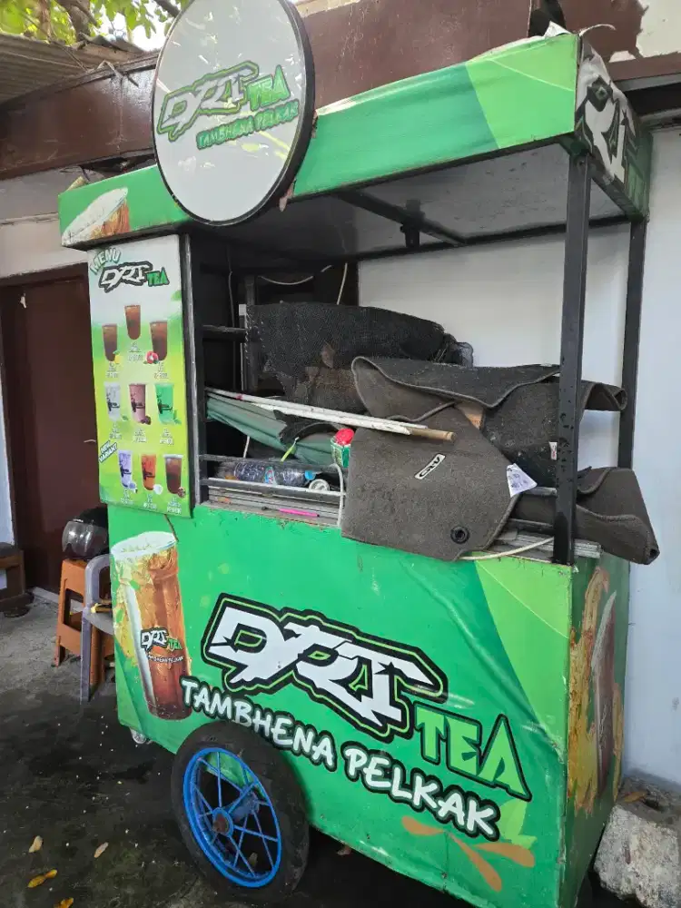 Rombong besi bekas es teh