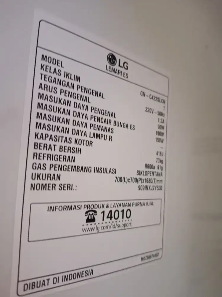 Kulkas LG INVENTER LINEAR MINUS