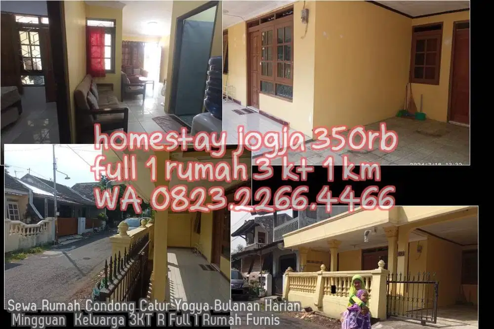 Sewa Rumah Condong Catur Yogya Bulanan Harian Mingguan  Keluarga 3KT R