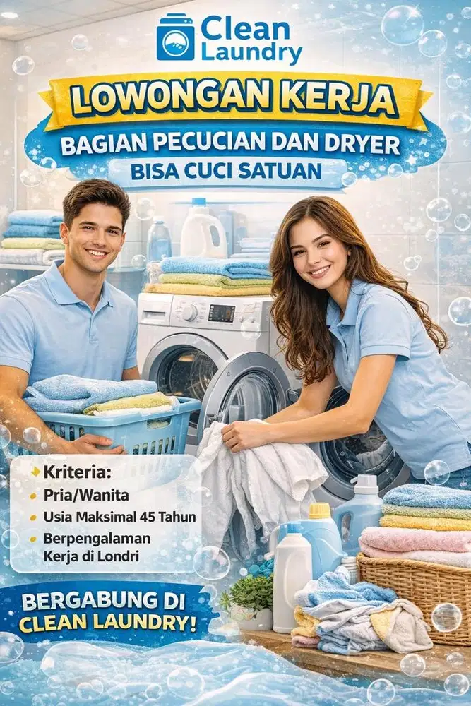 Dibutuhkan segera penyuci