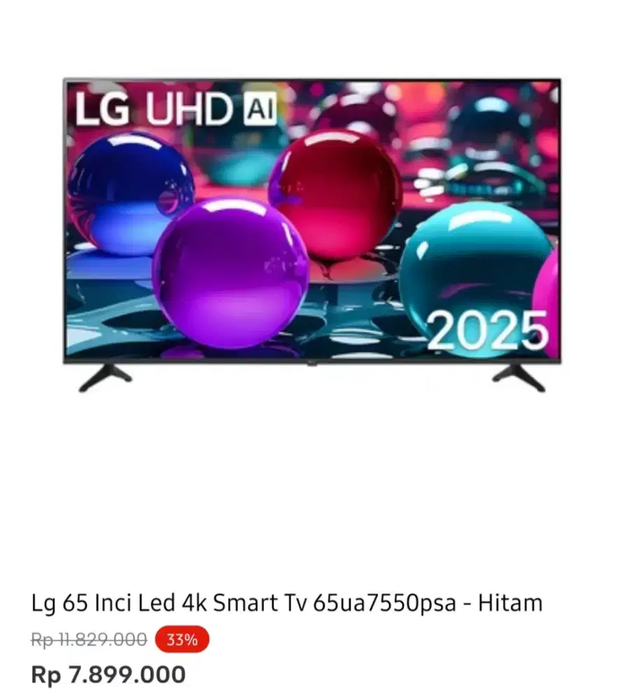 LG SMART TV 4K 65 INCI