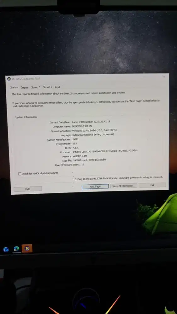 Pc dn monitor peralatan live