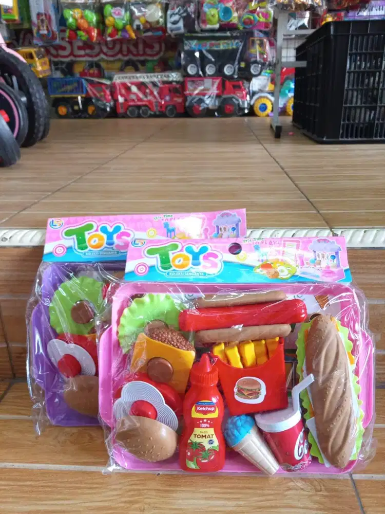 mainan anak set fastfood nampan