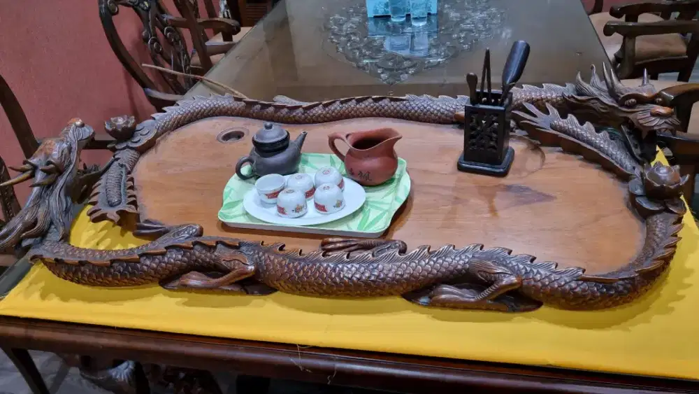 MEJA ANTIK Ukiran NAGA buat minum Teh B